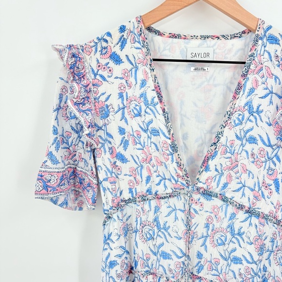 Saylor Evelynne Mini Dress Small Bohemian Floral - Picture 4 of 7